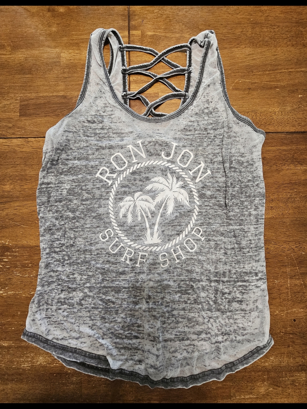 Ron Jon Gray Tank with Lattice Back